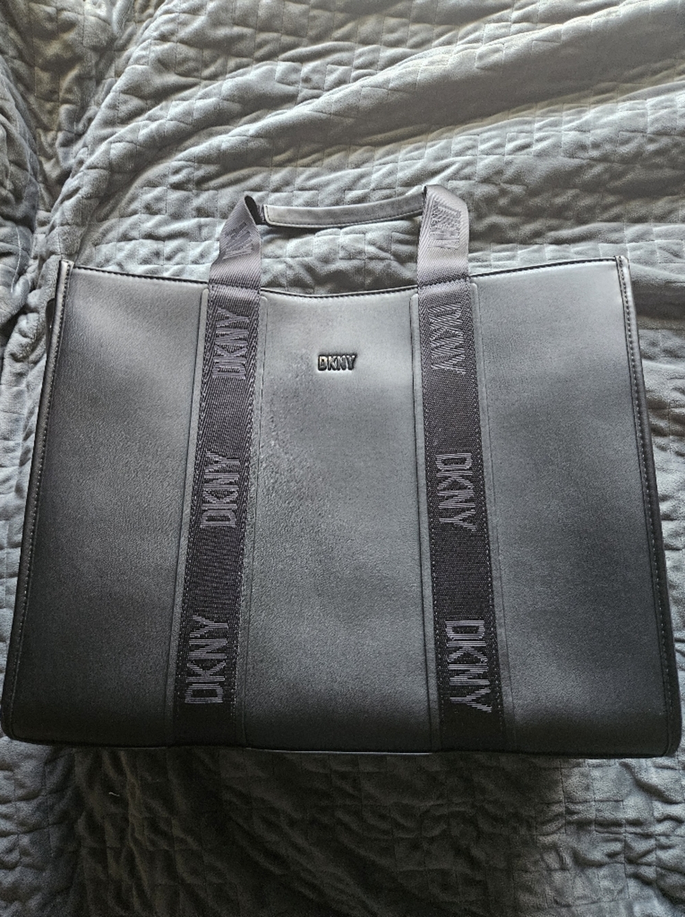 DKNY Black Logo Strap Tote Bag
